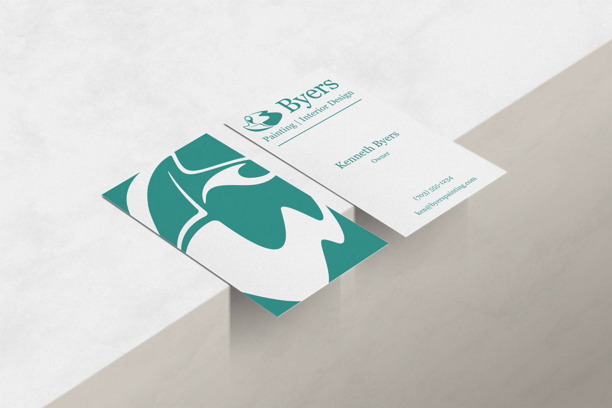 Byers Painting logo design on business card